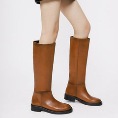 Retro Round-toed Riding Boots Newgew