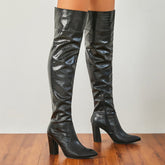 Over Knee Side Zip Heeled Boots Newgew