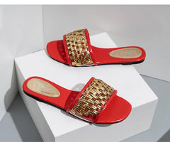 Hollowed Out Flat Sandals Newgew