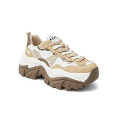 Front Lace-up Clashing Thick-soled Sneakers Newgew