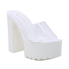Chunky Waterproof Platform Super High-heeled Transparent Sandals Newgew
