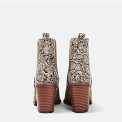 Chunky Heel Pointed Toe Floral Boots Newgew