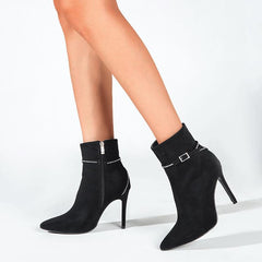 Bling Rhinestone Pointed Toe Stiletto Heels Ankle Boots Pointed Toe Stiletto Heeled Boots Newgew