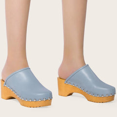 Chunky Heeled Mule Pumps Newgew