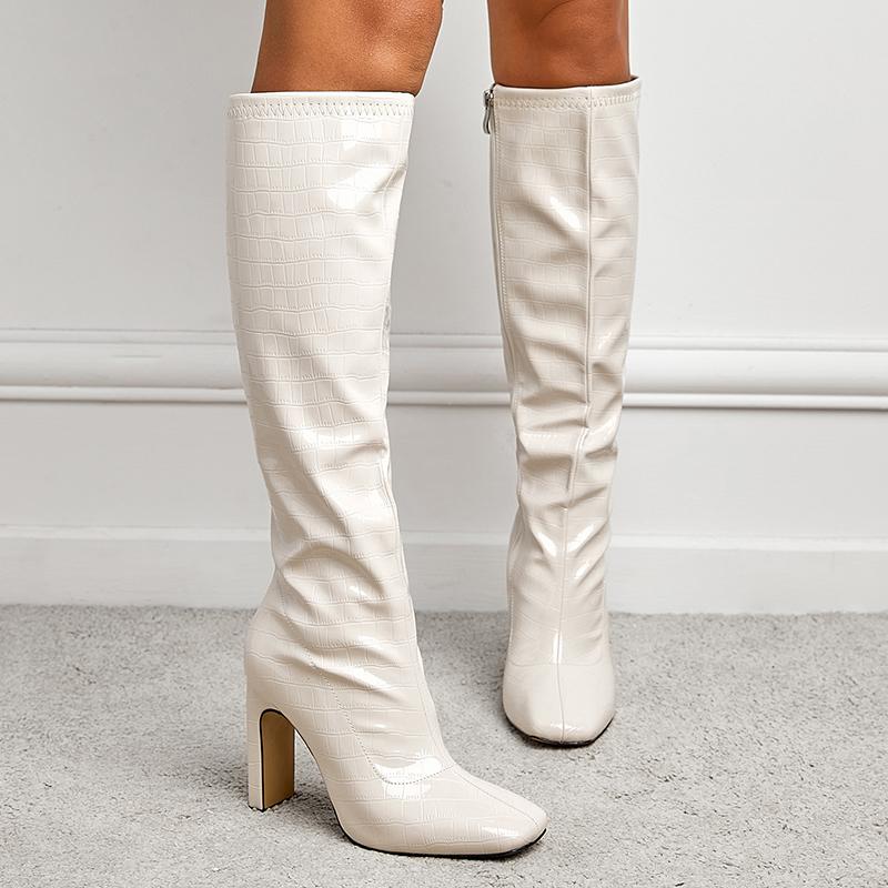 Square-toe Side Zip Boots Newgew
