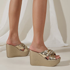 Slope Heeled Thick Soled Waterproof Platform High Heels Sandals Newgew