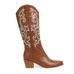 Vintage Chunky Heeled Embroidered Western Boots Newgew