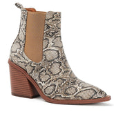 Chunky Heel Pointed Toe Floral Boots Newgew