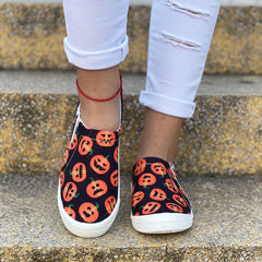 Halloween Pumpkin Skull Sneakers Newgew