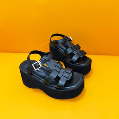 Thick Soled Slope Heeled Roman Sandals Newgew