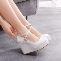 Cross Strap Waterproof Wedge Newgew