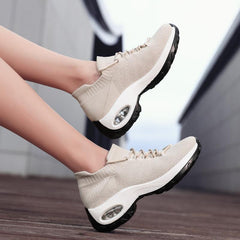 Front Lace-up Fly Knit Sneakers Newgew