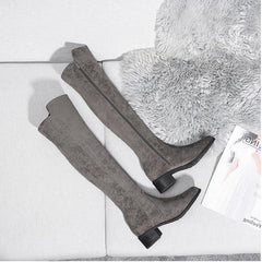 Long Tube Flat Side Zip Boots Newgew