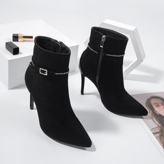 Bling Rhinestone Pointed Toe Stiletto Heels Ankle Boots Pointed Toe Stiletto Heeled Boots Newgew