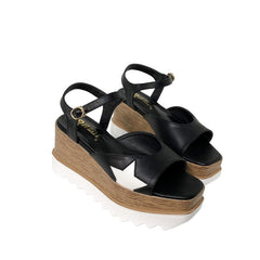 Slope Heel Star Buckle Sandals Newgew