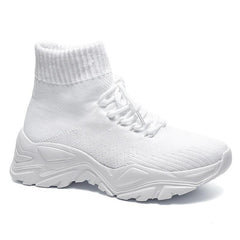 Front Lace-up Fly Knit Sneakers Newgew