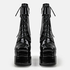 Square Toe Chunky Waterproof Platform Boots Newgew