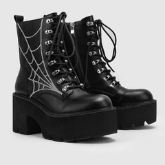 Halloween Chain Thick Soled Waterproof Platform Thick High Heel Boots Newgew