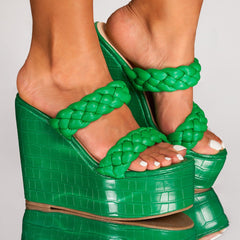 Braided Design Wedge Sandals Newgew