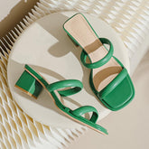 Newbella Square-toe Chunky heel Sandals Newgew
