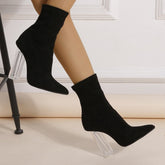 Crystal Thick Heel Boots Newgew