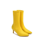 Minimalis Solid Color Knit Boots Newgew