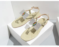Rhinestone Flat Sandals Newgew