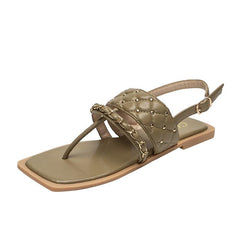 Rivet Chain Flat Sandals Newgew