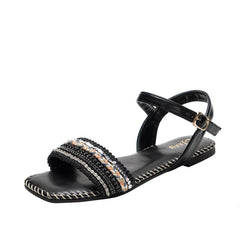 Versatile Square Head Flat Sandals Newgew