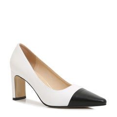 Two Tone Point Toe Hee Pumps Newgew
