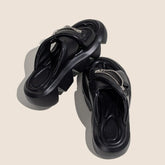 Checkerboark Zipper Sandals Newgew