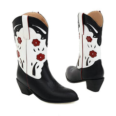Western Flower Embroidered Cowboy Boots(Pre-Order) Newgew