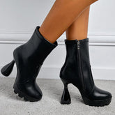 Platform Heeled Booties Newgew