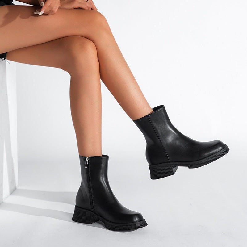 Round Toe Platform Boots Newgew