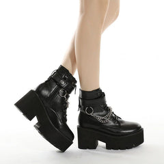 Chain Heeled Martin Boots Newgew