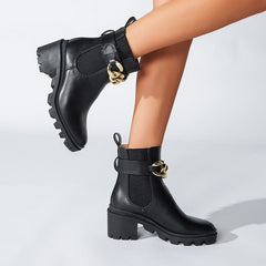 British style chunky heel Boots Newgew