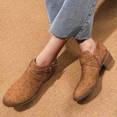 Round Toe Kitten Heel Boots Newgew