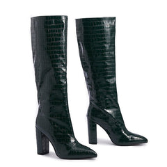Minimalist Croc Embossed Classic Boots Newgew