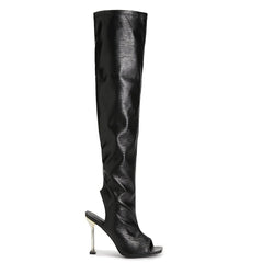 Peep Toe Over Knee Stiletto Heeled Boots Newgew