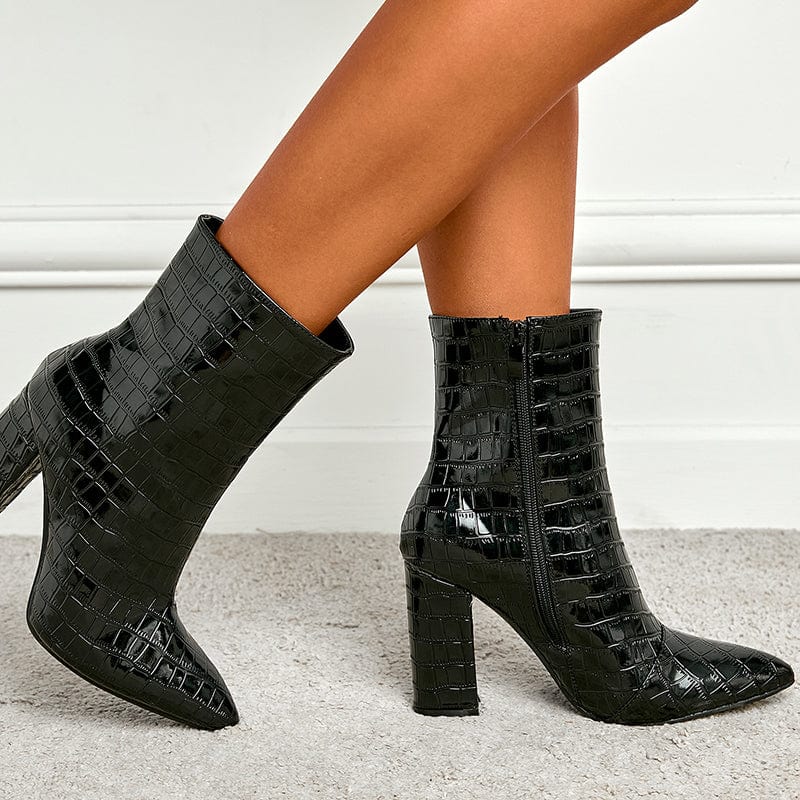 Point Toe Heeled Boots Newgew