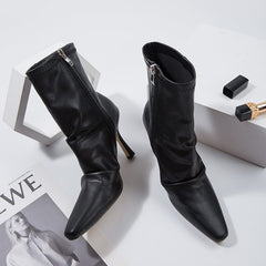 Pointed-Toe Kitten Heel Boots Newgew
