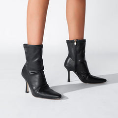 Pointed-Toe Kitten Heel Boots Newgew