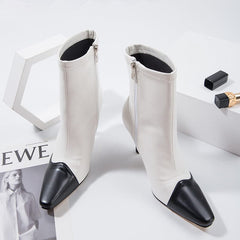 Pointed-Toe Kitten Heel Boots Newgew