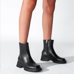 Round Toe Platform Boots Newgew