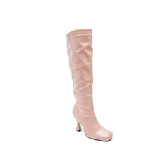 Square-Toe Kitten Heel Boots Newgew