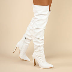 Stiletto Heeled Side Zip Slouchy Boots Newgew