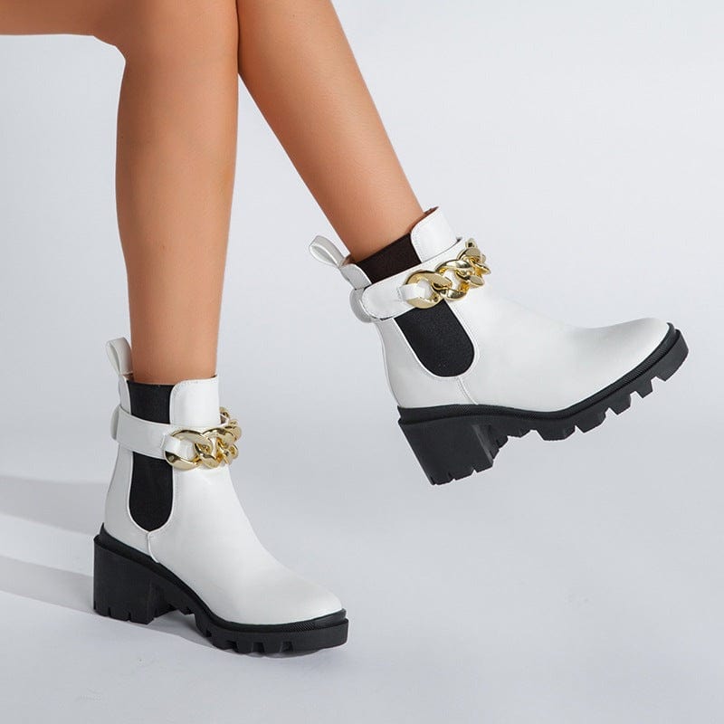 British style chunky heel Boots Newgew