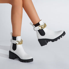 British style chunky heel Boots Newgew