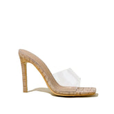 Clear Chunky Heel Sandals Newgew
