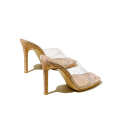 Clear Chunky Heel Sandals Newgew